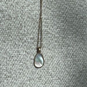 Cabi Gold Shell Pendant Necklace - Iridescent Mother-of-Pearl